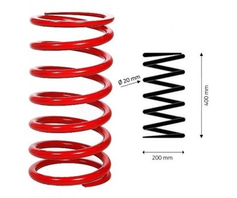 200mm RED Steel Coil Spring for Spring Rider Toy 04