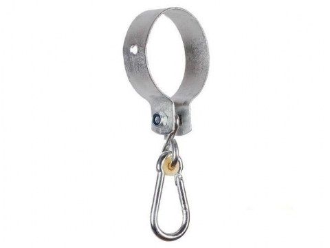 Swing Hook With Carabiner Clip For Mounting Swings And Accessories  Galvanised Metal Swing Fixings Around Carabiner Style Hooks with Nylon Bearing