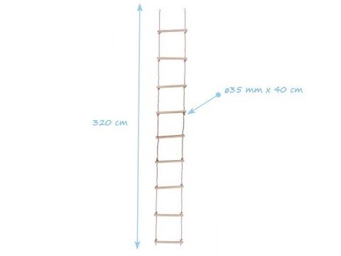 childrens rope ladder 9 steps wooden rungs swing climb rope ladder kids for tree house climbing frame