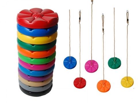 round disc button swing seat with adjustable ropes tree swing