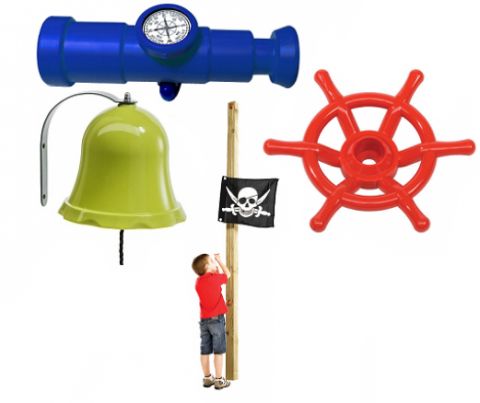 telescope kids pirate flag bell steering wheel for playhouse climbing frame9