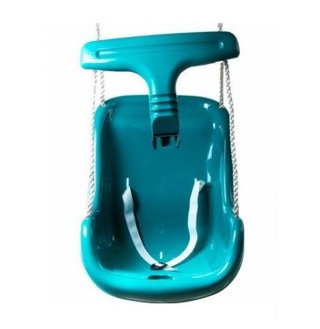 turquoise high back baby seat
